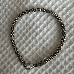 LAGOS Silver Beaded Bracelet with Elegant Clasp